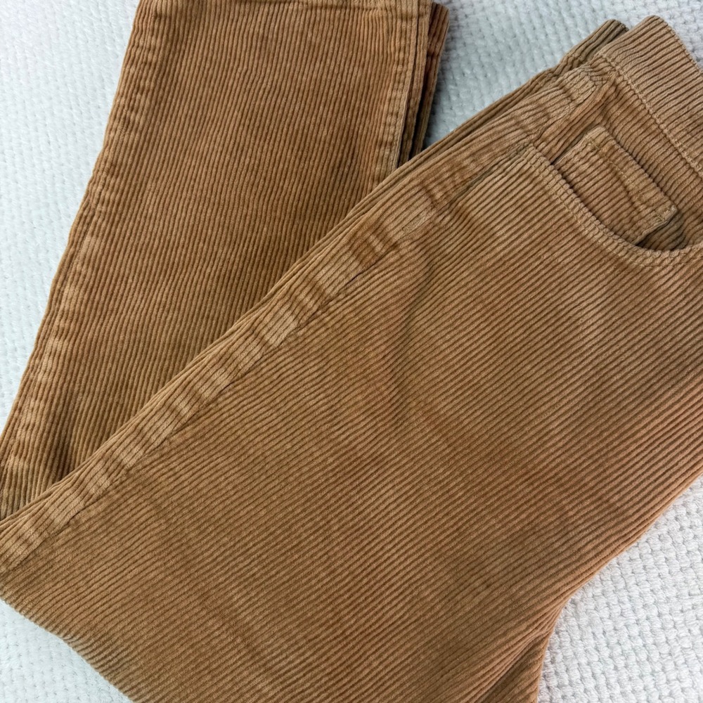 LOFT Tan Corduroy Straight Leg Pants Womens Size 30/10 Petite Camel Brown
